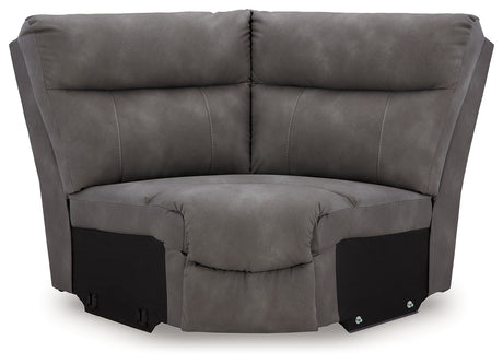 Next-Gen DuraPella Slate 5-Piece Power Reclining Sectional (2 armless chairs) - Ornate Home