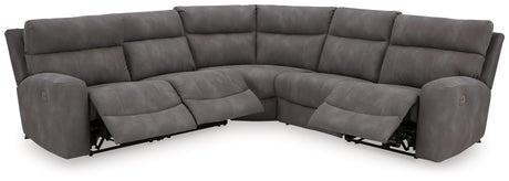 Next-Gen DuraPella Slate 5-Piece Power Reclining Sectional (armless chair) - Ornate Home
