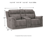 Next-Gen DuraPella Slate Power Reclining Loveseat w/ Console (Online Special Price) - Ornate Home