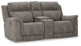 Next-Gen DuraPella Slate Power Reclining Loveseat w/ Console (Online Special Price) - Ornate Home