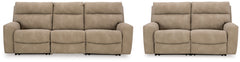 Next-Gen Durapella Sand 3-Piece Sectional Sofa and 2-Piece Sectional Loveseat - Ornate Home