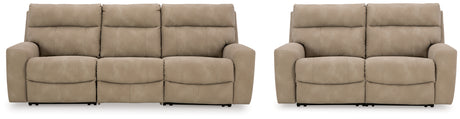 Next-Gen Durapella Sand 3-Piece Sectional Sofa and 2-Piece Sectional Loveseat - Ornate Home