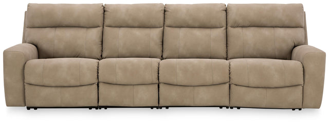 Next-Gen Durapella Sand 4-Piece Power Reclining Sectional - Ornate Home