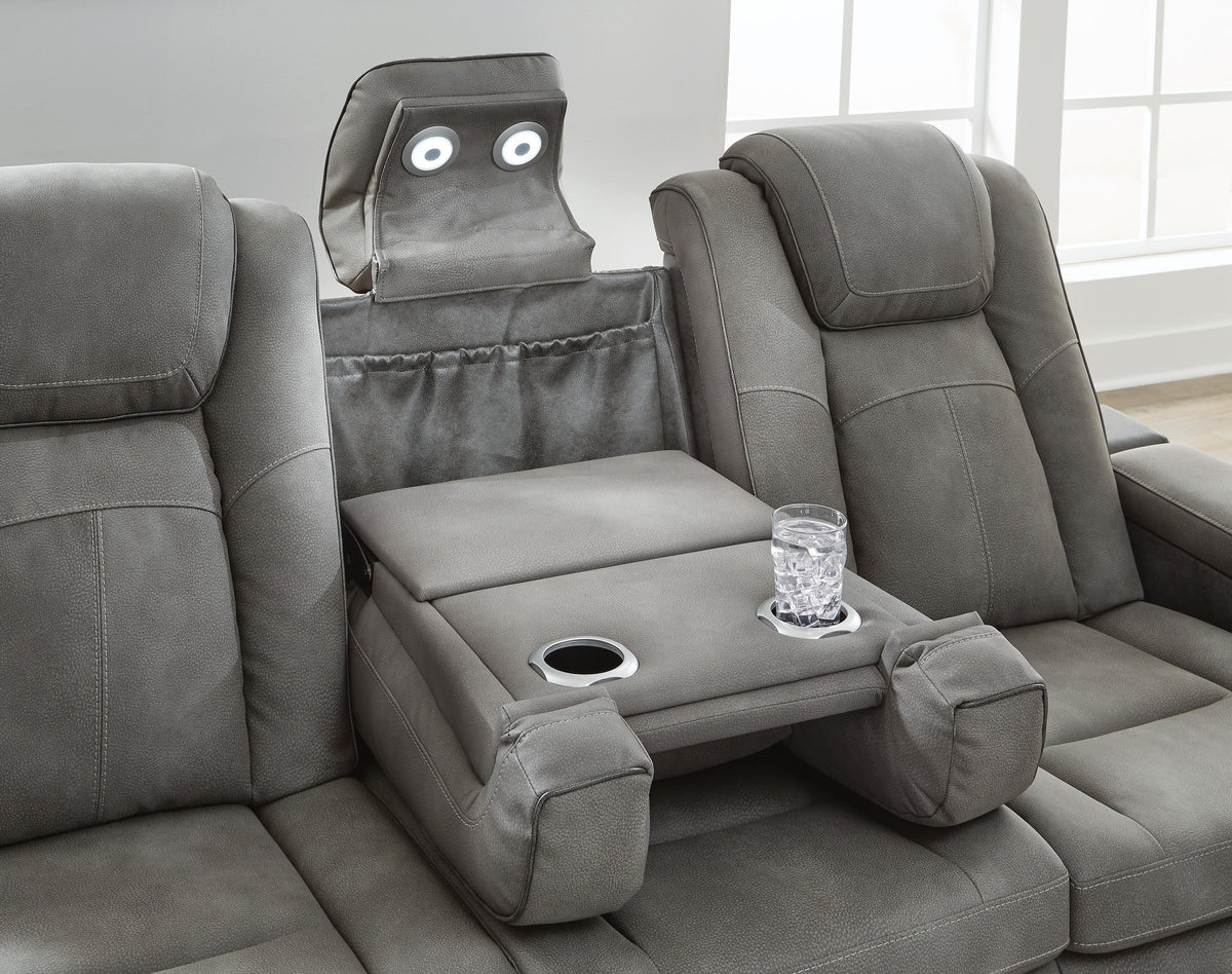 Next-Gen Durapella Slate Power Reclining Sofa and Loveseat - Ornate Home