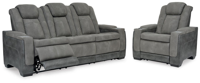 Next-Gen Durapella Slate Power Reclining Sofa and Power Recliner - Ornate Home