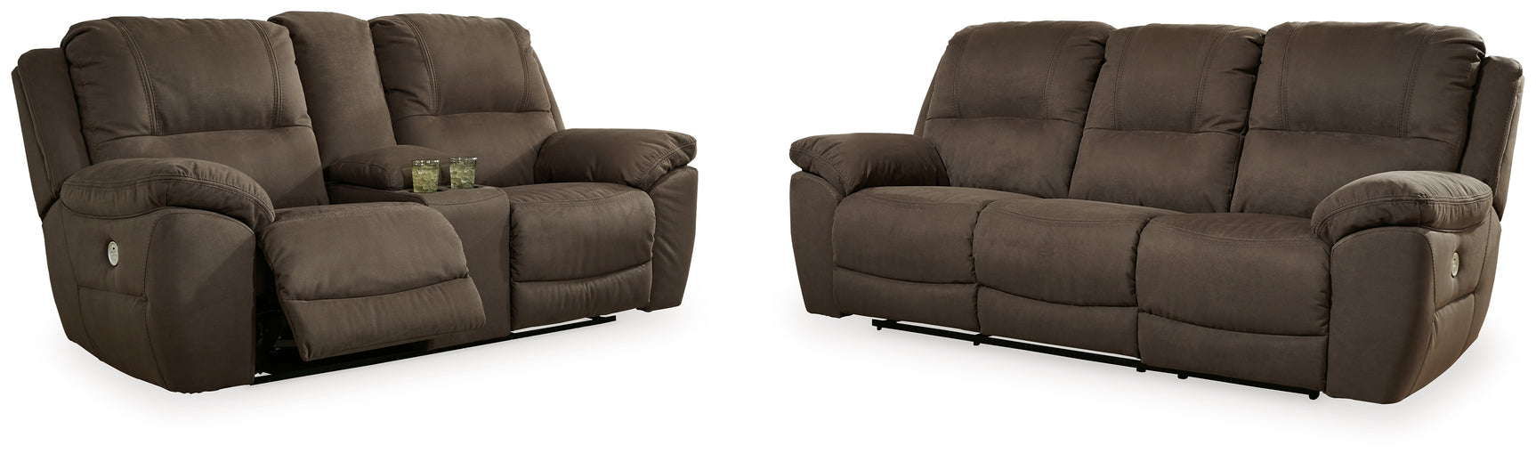 Next-Gen Gaucho Espresso Power Reclining Sofa and Loveseat - Ornate Home