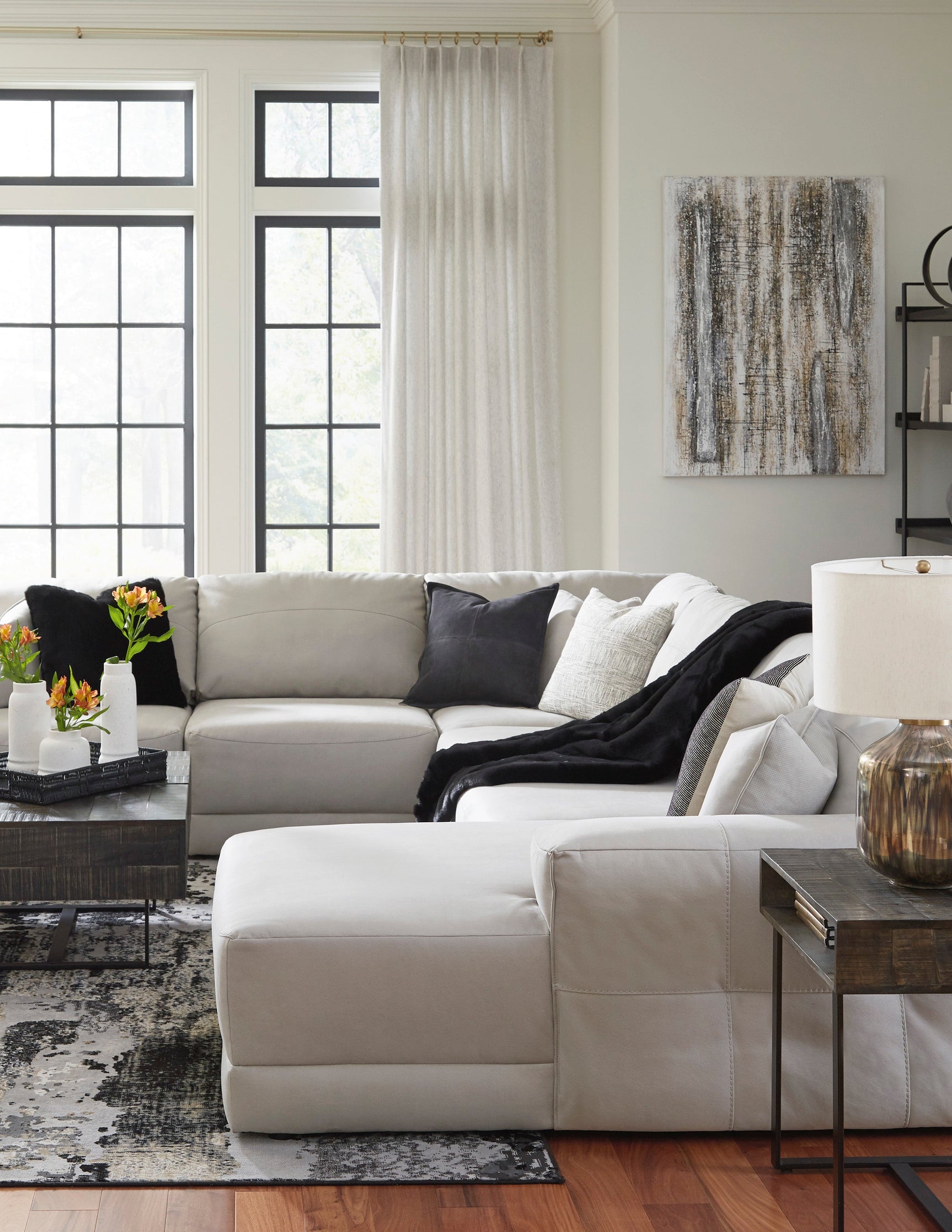 Next-Gen Gaucho Gray 6-Piece RAF Chaise Sectional (Online Special Price) - Ornate Home