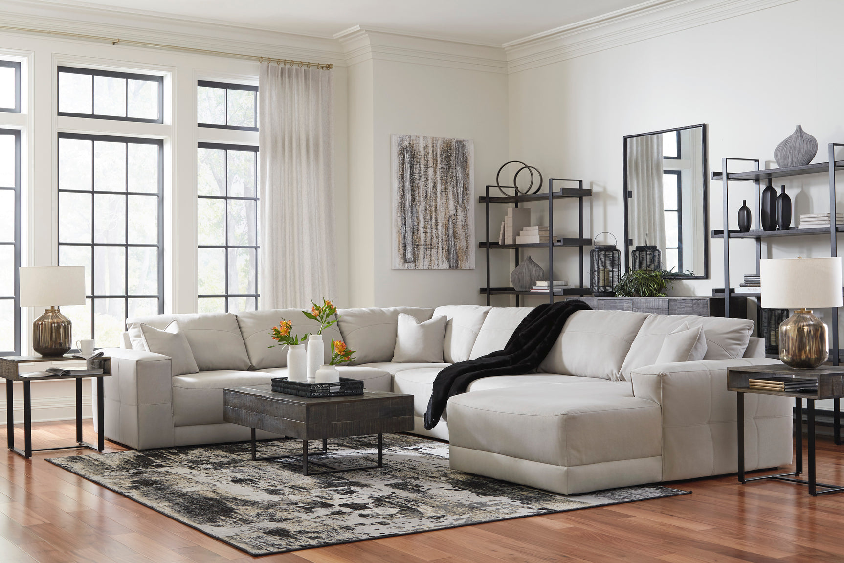 Next-Gen Gaucho Gray 6-Piece RAF Chaise Sectional - Ornate Home