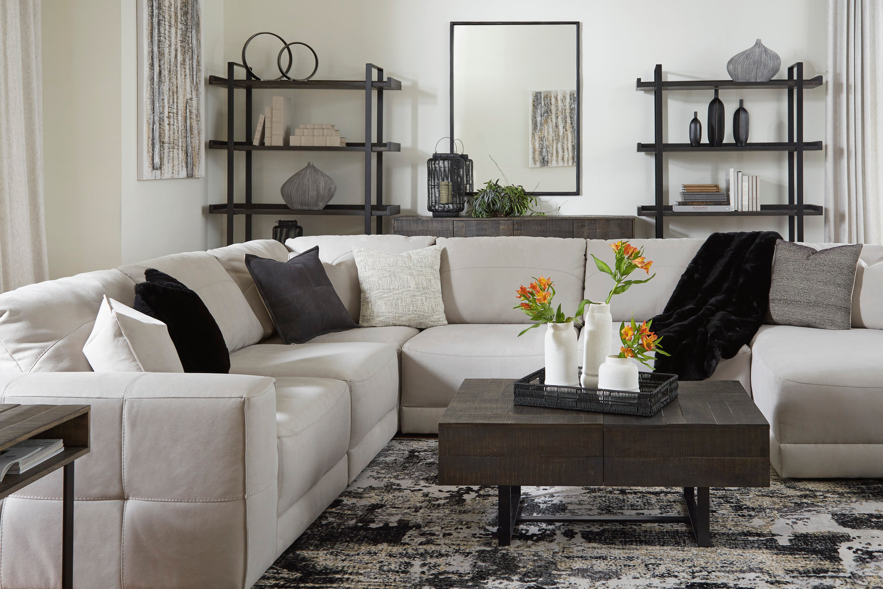 Next-Gen Gaucho Gray 6-Piece RAF Chaise Sectional - Ornate Home