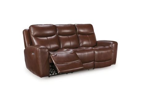Next Move Mahogany PWR REC Sofa with ADJ Headrest - Ornate Home