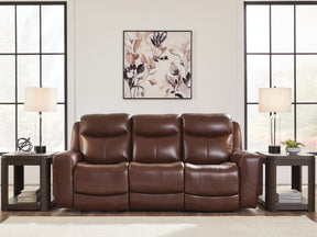 Next Move Mahogany PWR REC Sofa with ADJ Headrest - Ornate Home