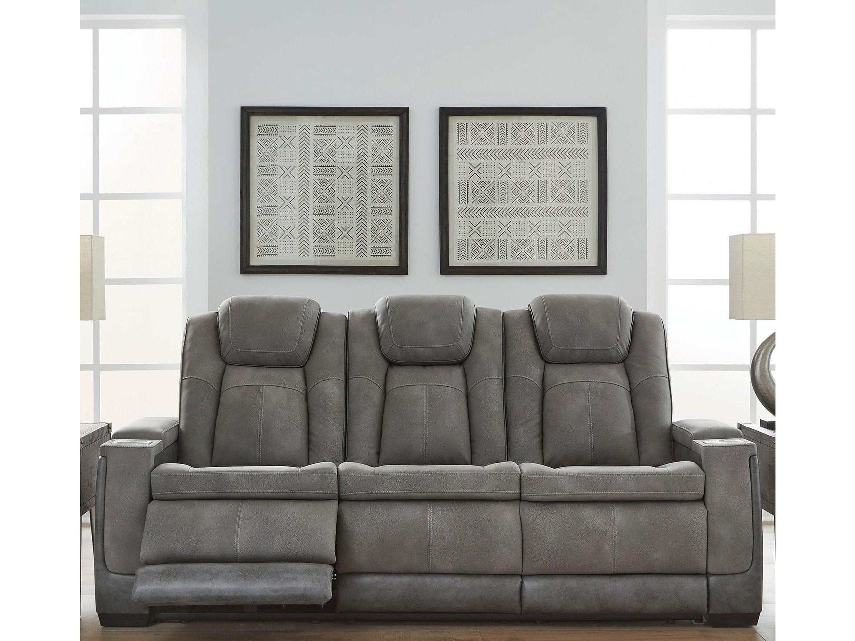 NextGen DuraPella Dual Tone Slate Power Reclining Sofa (Online Special Price) - Ornate Home