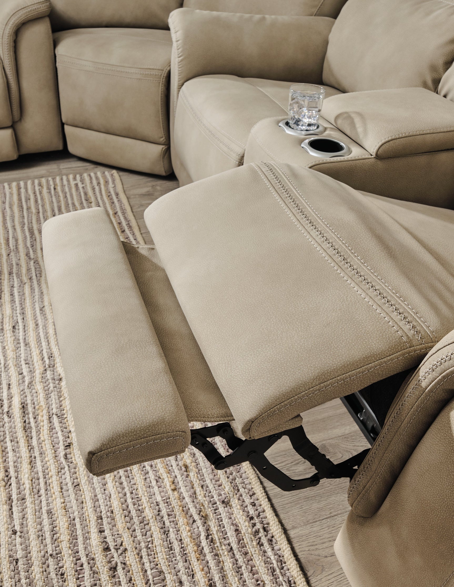 NextGen DuraPella Sand Power Reclining Loveseat w/ Console (Online Special Price) - Ornate Home
