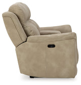 NextGen DuraPella Sand Power Reclining Loveseat w/ Console (Online Special Price) - Ornate Home