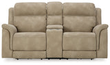 NextGen DuraPella Sand Power Reclining Loveseat w/ Console (Online Special Price) - Ornate Home