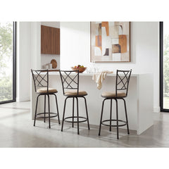 Nexus Brown 3-Piece Pack Convertible Swivel Counter/Pub Height Chair - Ornate Home