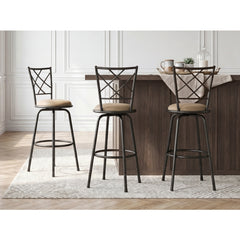 Nexus Brown 3-Piece Pack Convertible Swivel Counter/Pub Height Chair - Ornate Home