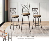 Nexus Brown 3-Piece Pack Convertible Swivel Counter/Pub Height Chair - Ornate Home