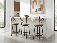 Nexus Brown 3-Piece Pack Convertible Swivel Counter/Pub Height Chair - Ornate Home