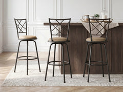 Nexus Brown 3-Piece Pack Convertible Swivel Counter/Pub Height Chair - Ornate Home