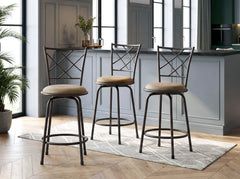 Nexus Brown 3-Piece Pack Convertible Swivel Counter/Pub Height Chair - Ornate Home