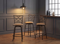 Nexus Brown 3-Piece Pack Convertible Swivel Counter/Pub Height Chair - Ornate Home