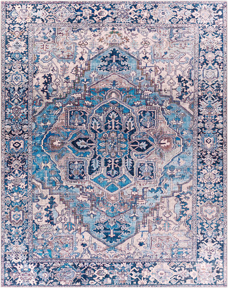 Neyland Iris Blue Area Rug 2362 - Ornate Home
