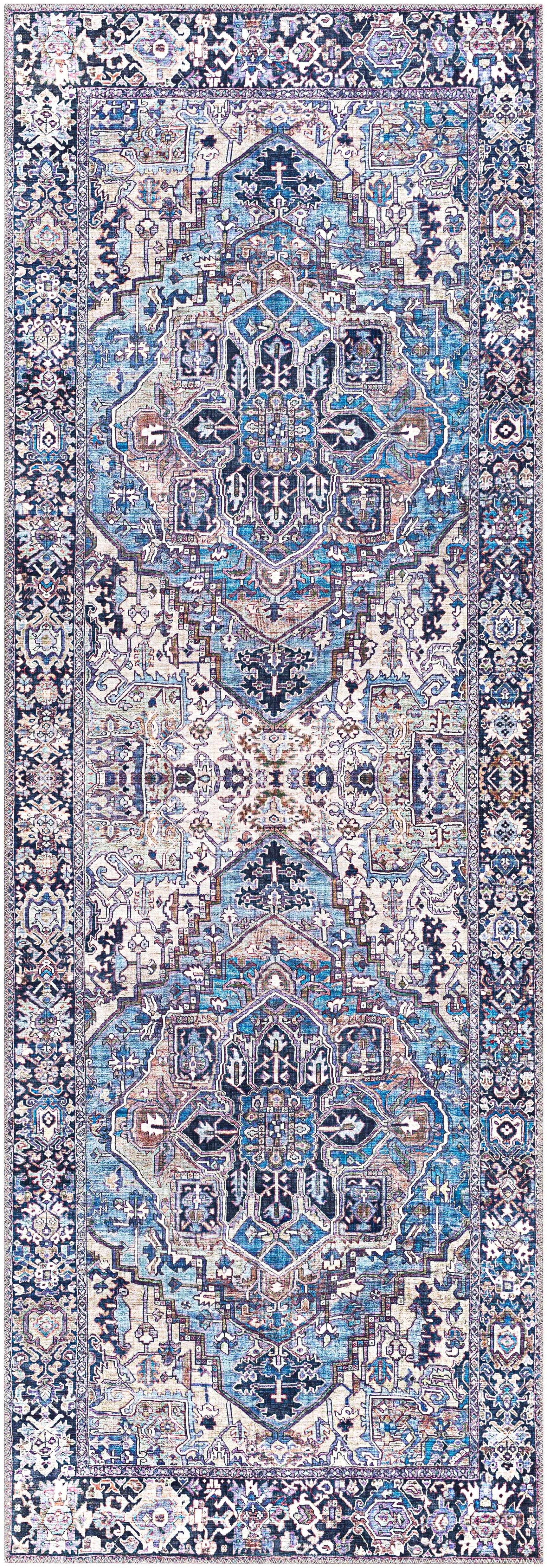 Neyland Iris Blue Area Rug 2362 - Ornate Home
