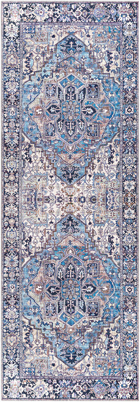 Neyland Iris Blue Area Rug 2362 - Ornate Home