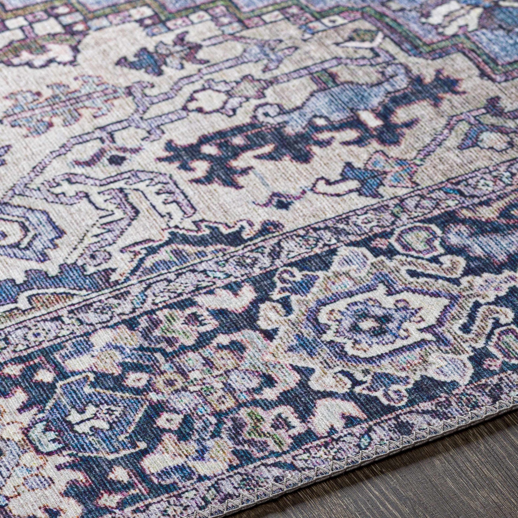 Neyland Iris Blue Area Rug 2362 - Ornate Home