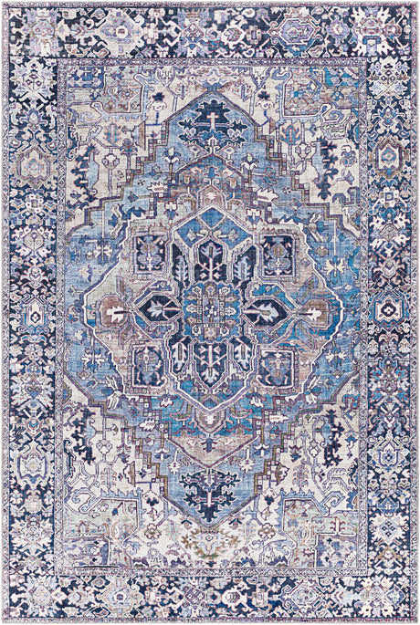 Neyland Iris Blue Area Rug 2362 - Ornate Home