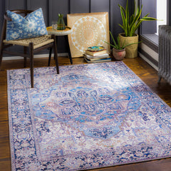 Neyland Iris Blue Area Rug 2362 - Ornate Home