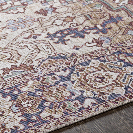 Neyland Iris Olive & Brown Area Rug 2360 - Ornate Home