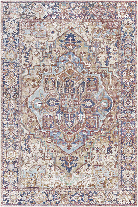 Neyland Iris Olive & Brown Area Rug 2360 - Ornate Home