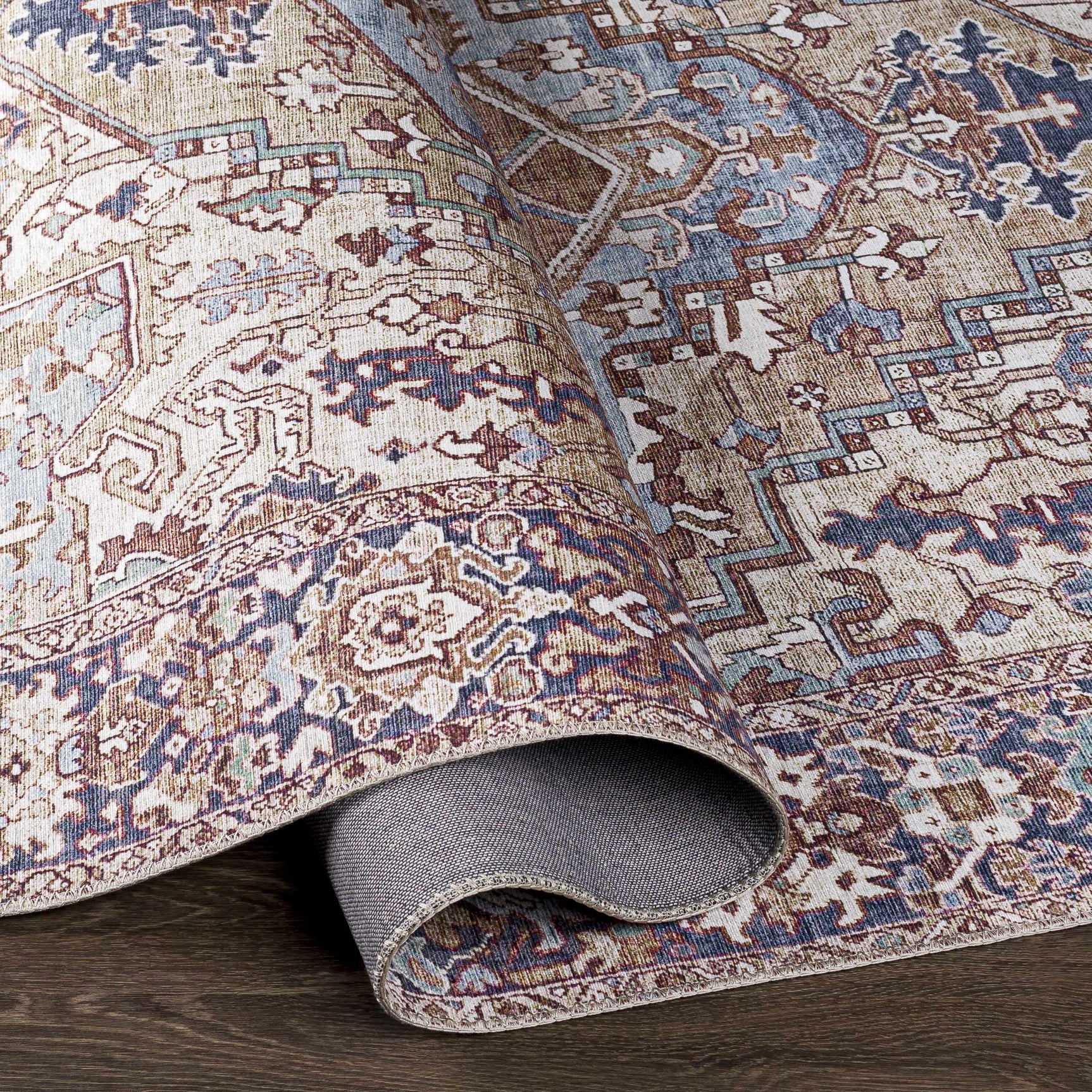 Neyland Iris Olive & Brown Area Rug 2360 - Ornate Home
