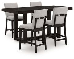 Neymorton Dark Grayish Brown Counter Height Dining Table and 4 Barstools - Ornate Home