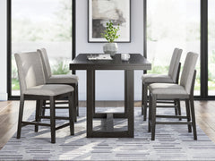 Neymorton Dark Grayish Brown Counter Height Dining Table and 4 Barstools - Ornate Home