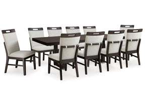 Neymorton Dark Grayish Brown Dining Table w/10 Chairs (Online Special Price) - Ornate Home