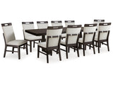 Neymorton Dark Grayish Brown Dining Table w/10 Chairs - Ornate Home