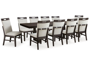 Neymorton Dark Grayish Brown Dining Table w/10 Chairs - Ornate Home