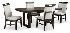 Neymorton Dark Grayish Brown Dining Table w/4 Chairs - Ornate Home