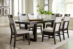 Neymorton Dark Grayish Brown Dining Table w/6 Chairs - Ornate Home