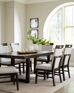 Neymorton Dark Grayish Brown Dining Table w/6 Chairs - Ornate Home