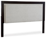 Neymorton Dark Grayish Brown King/California King Upholstered Panel Headboard & Dresser & Mirror - Ornate Home