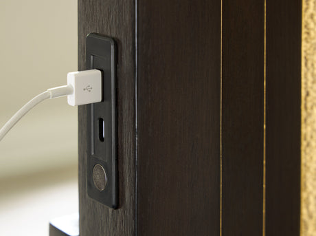 Neymorton Dark Grayish Brown King Upholstered Panel Bed - Ornate Home