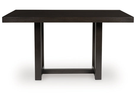 Neymorton Dark Grayish Brown Rectangular Dining Room Counter Table - Ornate Home