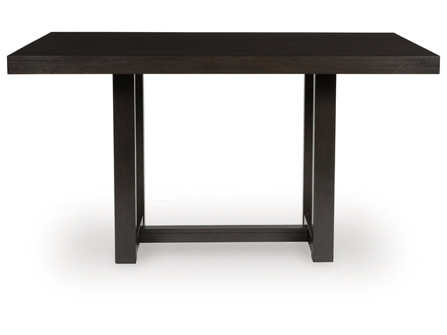 Neymorton Dark Grayish Brown Rectangular Dining Room Counter Table - Ornate Home