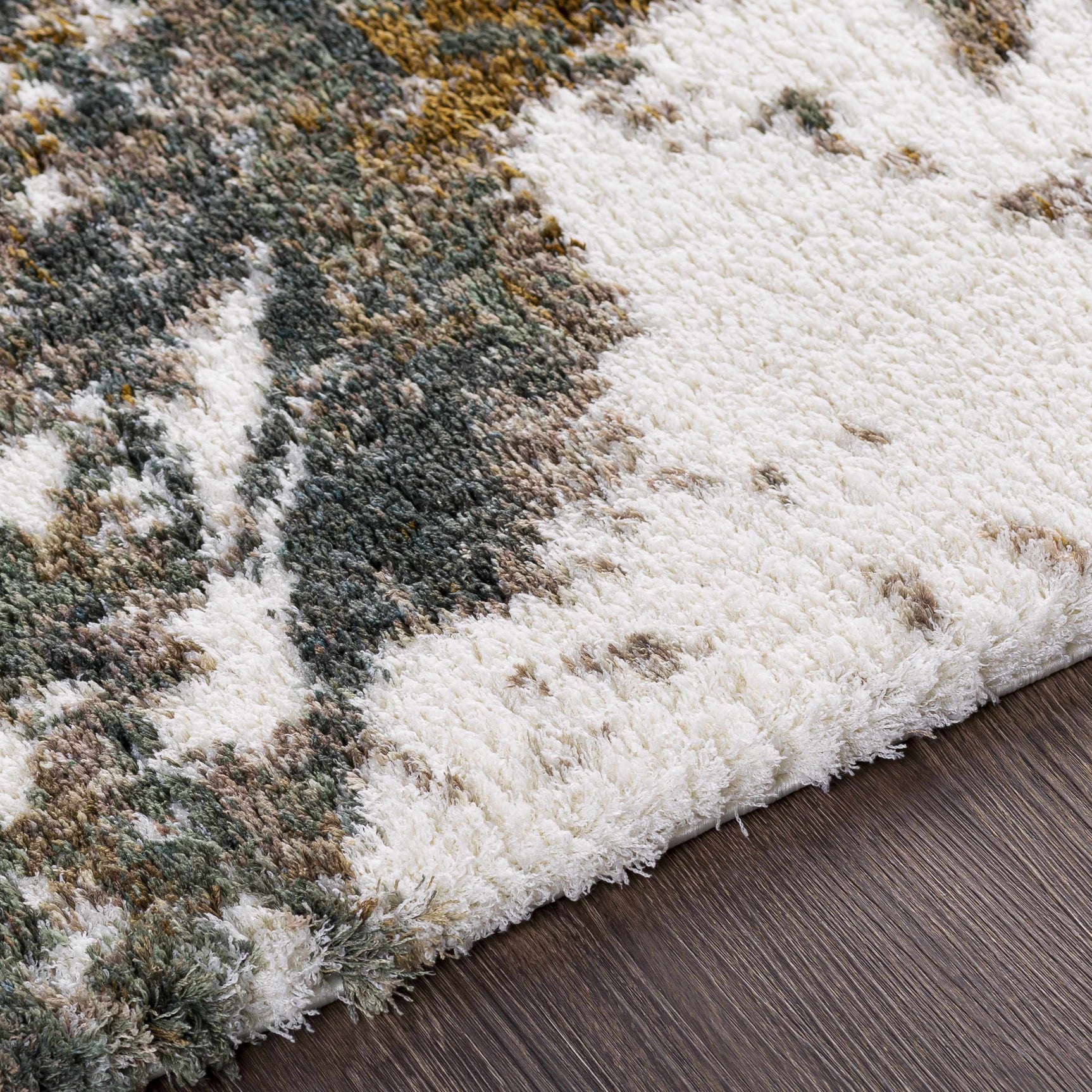 Ngunnawal Cream/Brown Marble Plush Rug - Ornate Home
