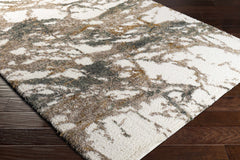 Ngunnawal Cream/Brown Marble Plush Rug - Ornate Home