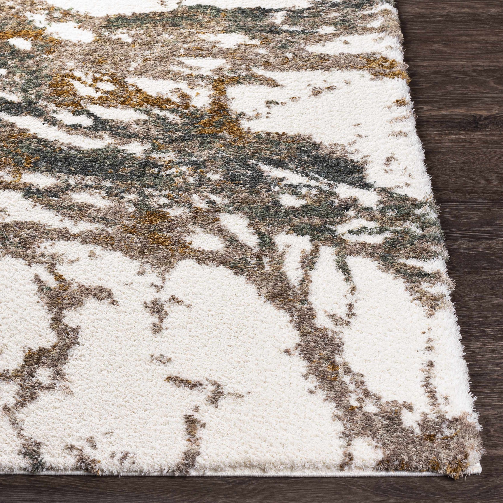 Ngunnawal Cream/Brown Marble Plush Rug - Ornate Home